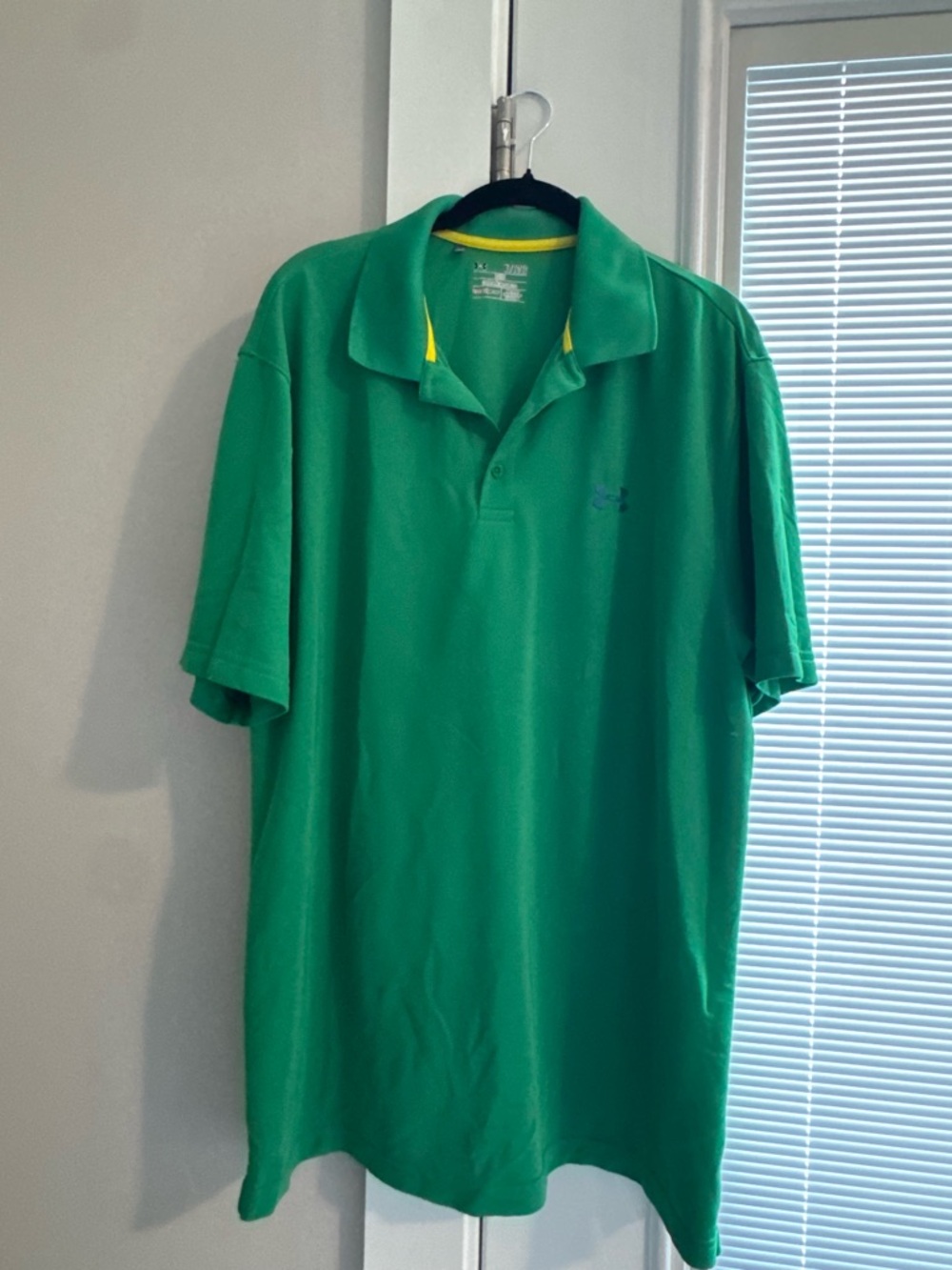 Under Armour Men’s Bright Green Polo with Contrast Trim